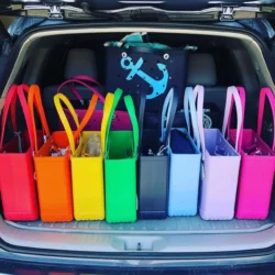Beach Bag Tote Silicone Basket Waterproof Travel Jelly Handbag Women Picnic Basket Multi-Purpose Croc Handbag Shopping Bag